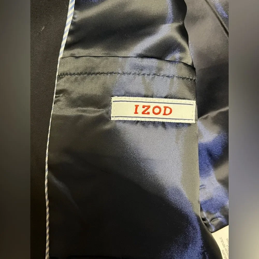 IZOD Boys Black Blazer Jacket Taylor Suit  Size 12